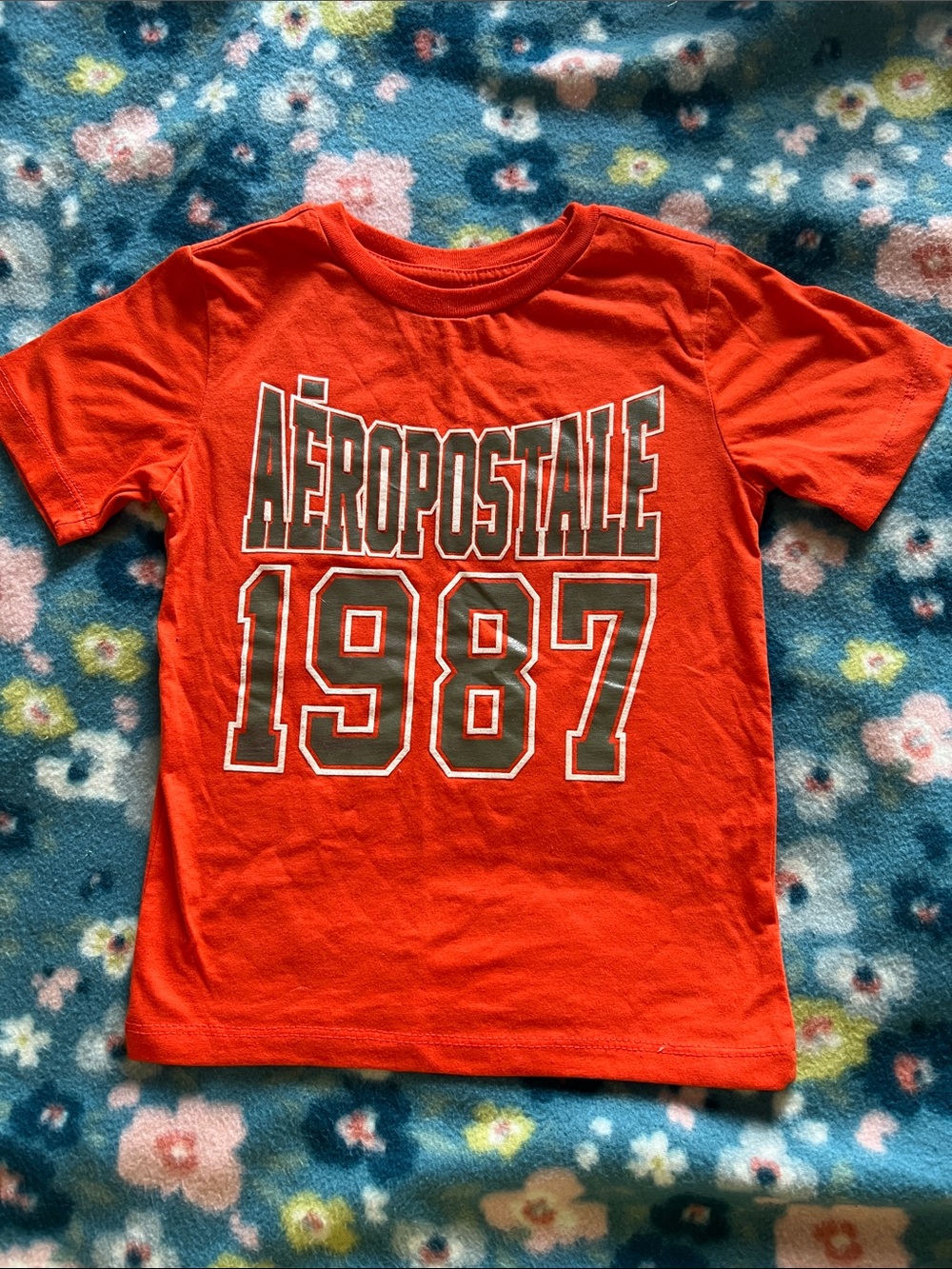 NWOT! Aeropostale Kids Bright Orange Graphic '1987' Short Sleeve Tee